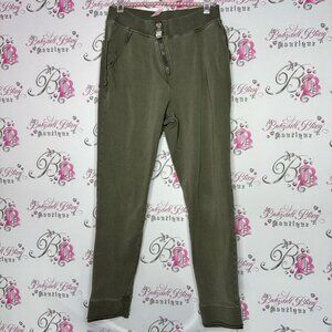 Crea concept pants joggers cargo distressed grey green zip up zipper unique luxe